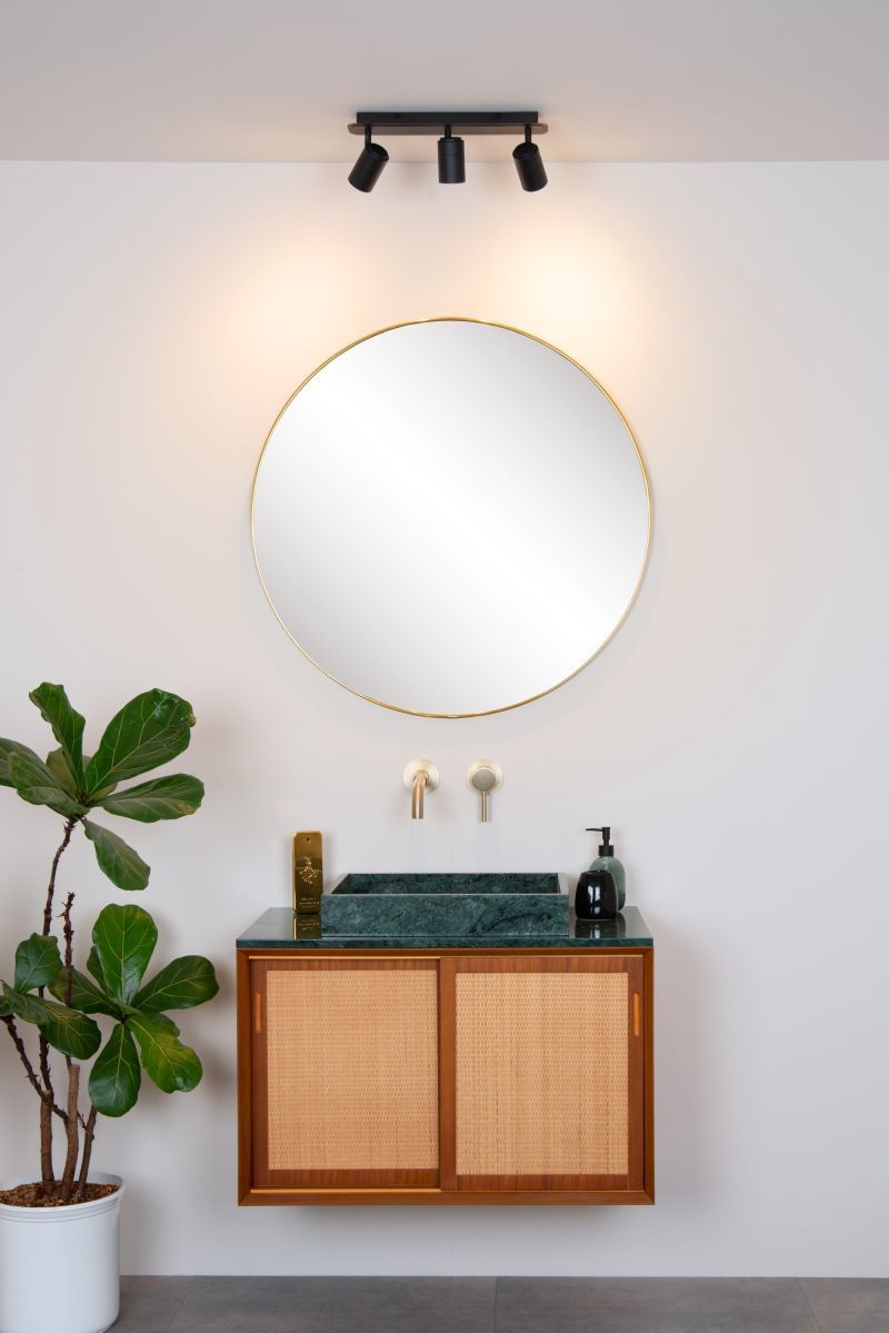 Lucide LENNERT - Stropné bodové svietidlo Kúpeľňa - LED Rozm. - GU10 - 3x5W 3000K - IP44 - Čierna